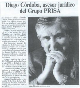 Necrológica de Diego Córdoba